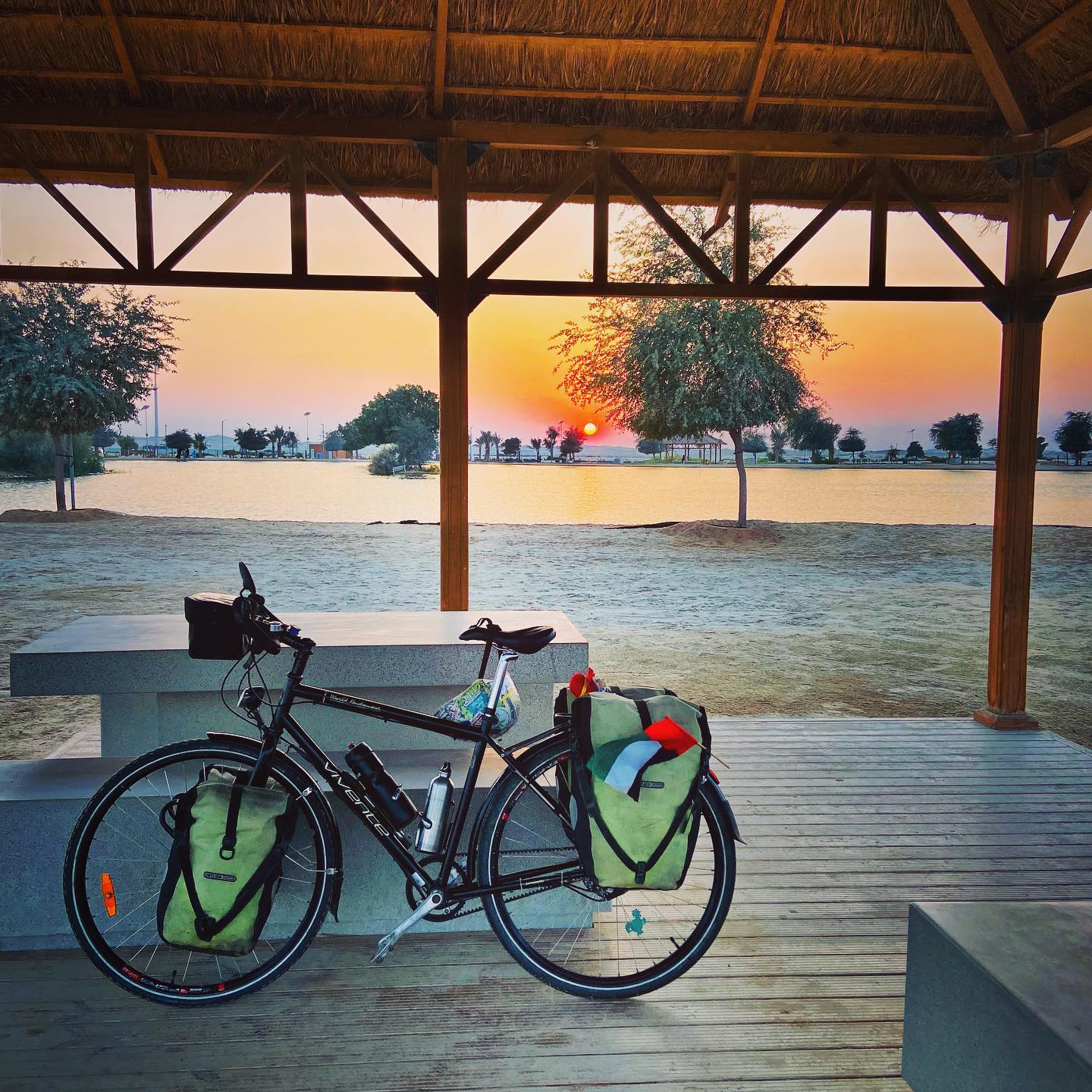 Hels on Wheels cycled to  Al Wathba Cycling Track in Abu Dhabi