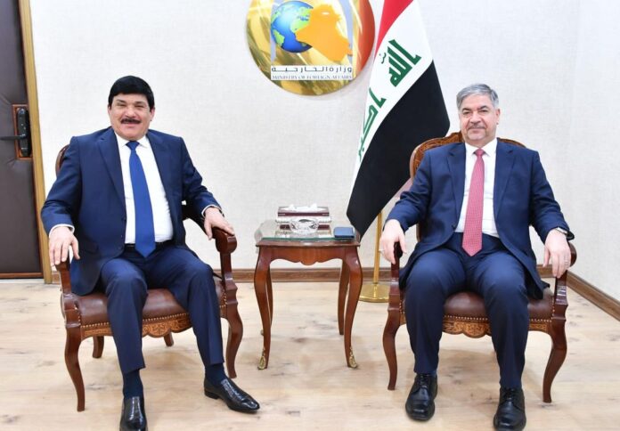 Iraqi Foreign Minister Hisham Al-Alawi meets Syrian Ambassador Satam Al-Dandeh