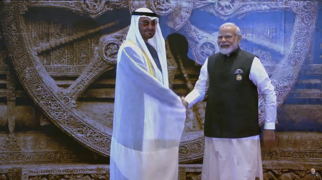 PM Narendra Modi receives Prez Zayed Al Nahyan in Delhi for 18th G20 Summit