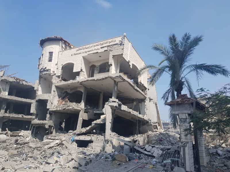 Israel damages a building of education organisations in Gaza