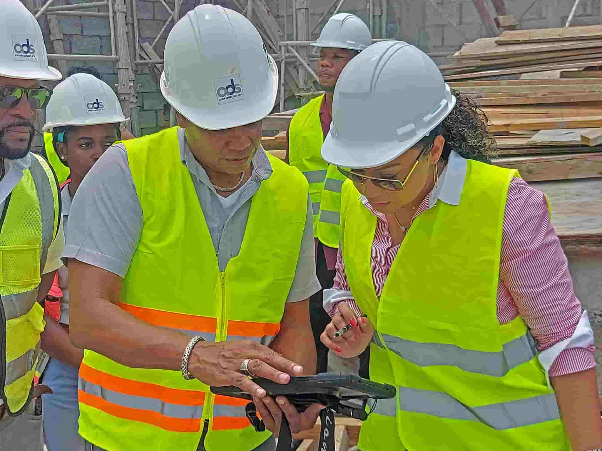 Housing minister of Dominica, visits school construction site